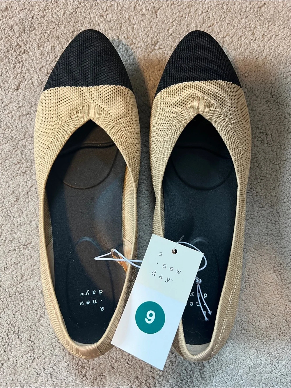 A New Day Claire knit cap toe pointed flats size 9 Rothy vibes